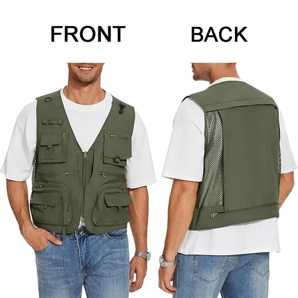 Casual Lightweight Outdoor Fishing Vest with Multi Pockets - Casual Lightweight Outdoor Fishing Vest with Multi Pockets - Image 3 of 3