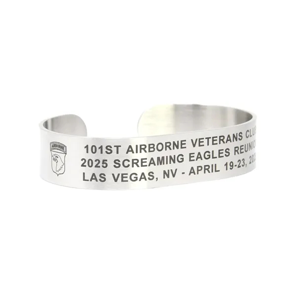 Stainless Steel Laser Engraved Cuff Bracelet - Stainless Steel Laser Engraved Cuff Bracelet - Image 1 of 2