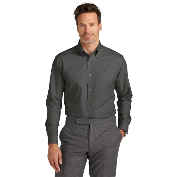 Brooks Brothers Tall Wrinkle-Free Stretch Nailhead Shirt - Brooks Brothers Tall Wrinkle-Free Stretch Nailhead Shirt - Image 4 of 18