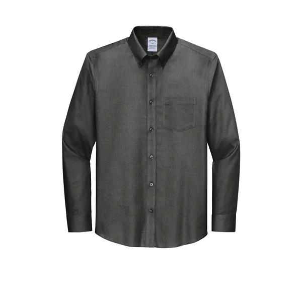 Brooks Brothers Tall Wrinkle-Free Stretch Nailhead Shirt - Brooks Brothers Tall Wrinkle-Free Stretch Nailhead Shirt - Image 7 of 18