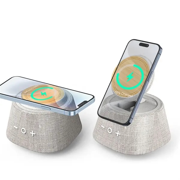 Magnetic Wireless Charger With Bluetooth Speaker - Magnetic Wireless Charger With Bluetooth Speaker - Image 3 of 4