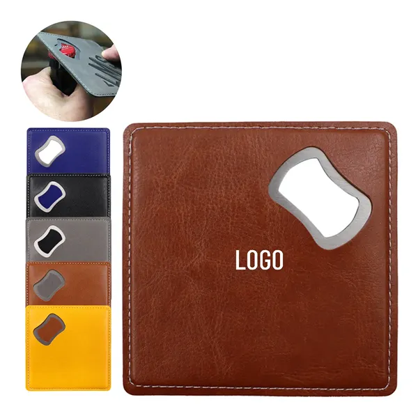 Leather Coaster And Opener - Leather Coaster And Opener - Image 0 of 2