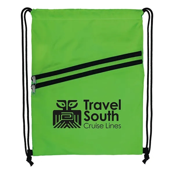Good Value™ Neon Multi-Zippered Drawstring Backpack - Good Value™ Neon Multi-Zippered Drawstring Backpack - Image 2 of 8