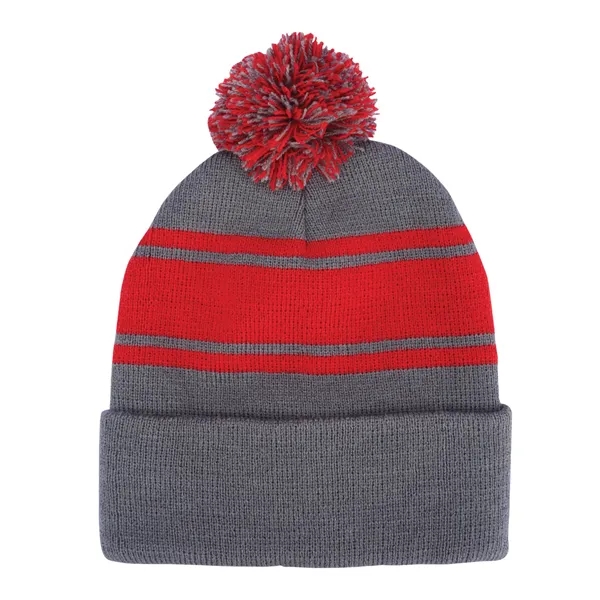 Prime Line Knit Beanie With Pom Pom - Prime Line Knit Beanie With Pom Pom - Image 18 of 19