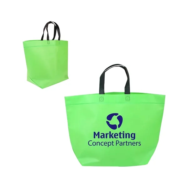 Prime Line Two-Tone Heat Sealed Non-Woven Tote Bag - Prime Line Two-Tone Heat Sealed Non-Woven Tote Bag - Image 5 of 13