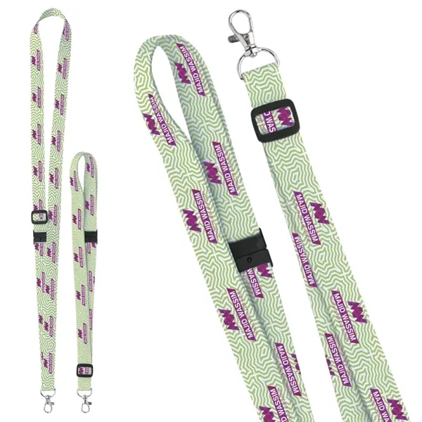 3/4" Adjustable Polyester 4 Color Lanyard - 3/4" Adjustable Polyester 4 Color Lanyard - Image 1 of 1