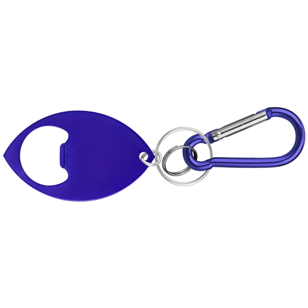 Football Shaped Bottle Opener with Key Ring and Carabiner - Football Shaped Bottle Opener with Key Ring and Carabiner - Image 5 of 5