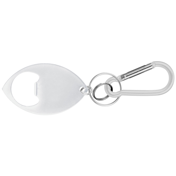 Football Shaped Bottle Opener with Key Ring and Carabiner - Football Shaped Bottle Opener with Key Ring and Carabiner - Image 4 of 5