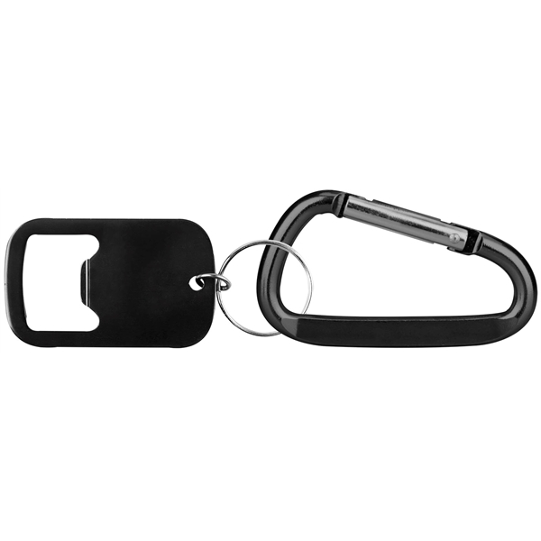 Metal Bottle Opener with Key Ring and Carabiner - Metal Bottle Opener with Key Ring and Carabiner - Image 2 of 4