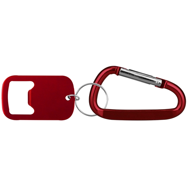 Metal Bottle Opener with Key Ring and Carabiner - Metal Bottle Opener with Key Ring and Carabiner - Image 3 of 4
