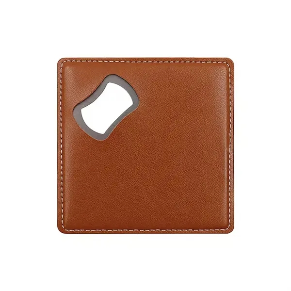 Leather Bottle Opener Square Coaster - Leather Bottle Opener Square Coaster - Image 8 of 13