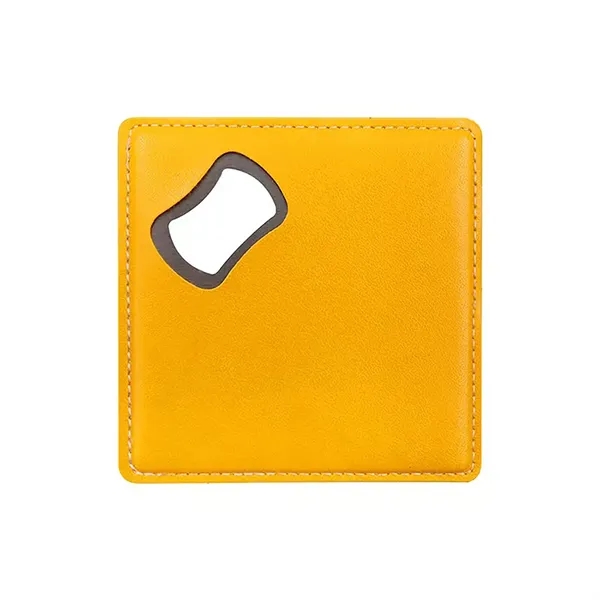 Leather Bottle Opener Square Coaster - Leather Bottle Opener Square Coaster - Image 9 of 13