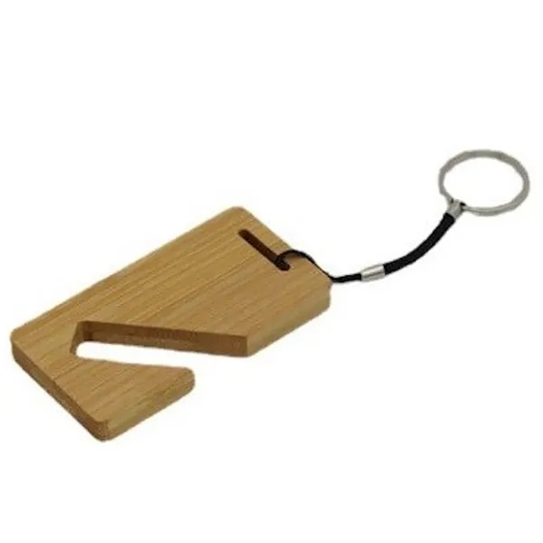 Bamboo Phone Stand Keychain - Bamboo Phone Stand Keychain - Image 3 of 3