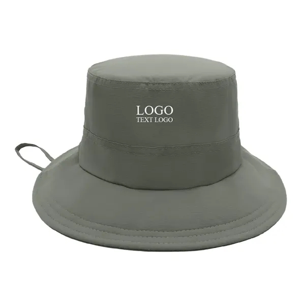 Foldable Breathable Custom Logo Bucket Hat - Foldable Breathable Custom Logo Bucket Hat - Image 5 of 10