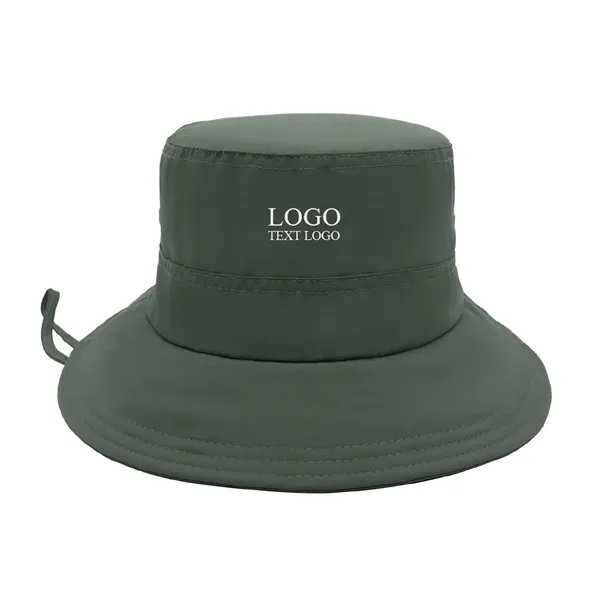 Foldable Breathable Custom Logo Bucket Hat - Foldable Breathable Custom Logo Bucket Hat - Image 6 of 10