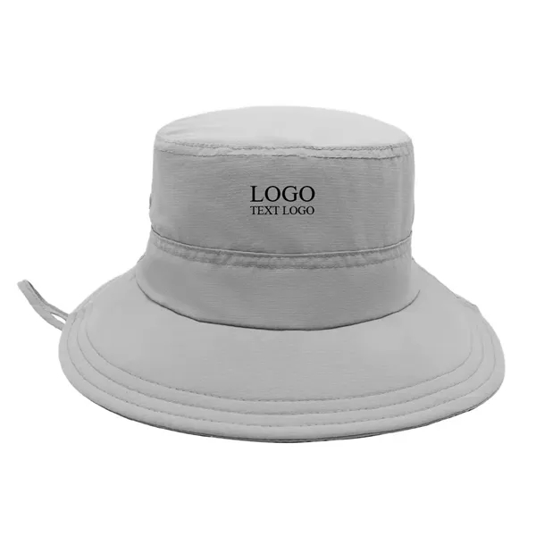 Foldable Breathable Custom Logo Bucket Hat - Foldable Breathable Custom Logo Bucket Hat - Image 8 of 10
