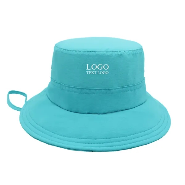 Foldable Breathable Custom Logo Bucket Hat - Foldable Breathable Custom Logo Bucket Hat - Image 9 of 10