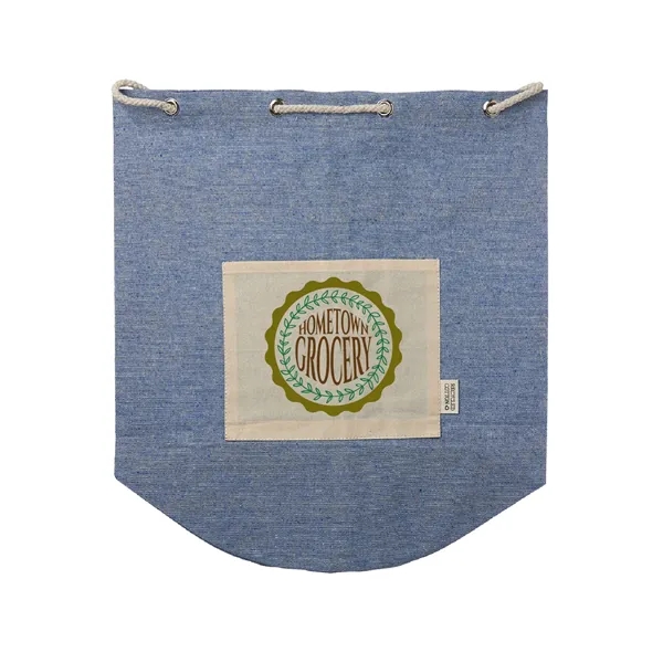 Eco-Friendly Recycled Cotton Drawstring Backpack Full Color - Eco-Friendly Recycled Cotton Drawstring Backpack Full Color - Image 6 of 7