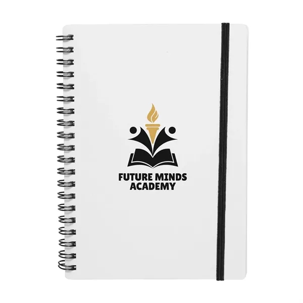 White Spiral Notebook w/ Elastic Band (2 Color) - White Spiral Notebook w/ Elastic Band (2 Color) - Image 5 of 7