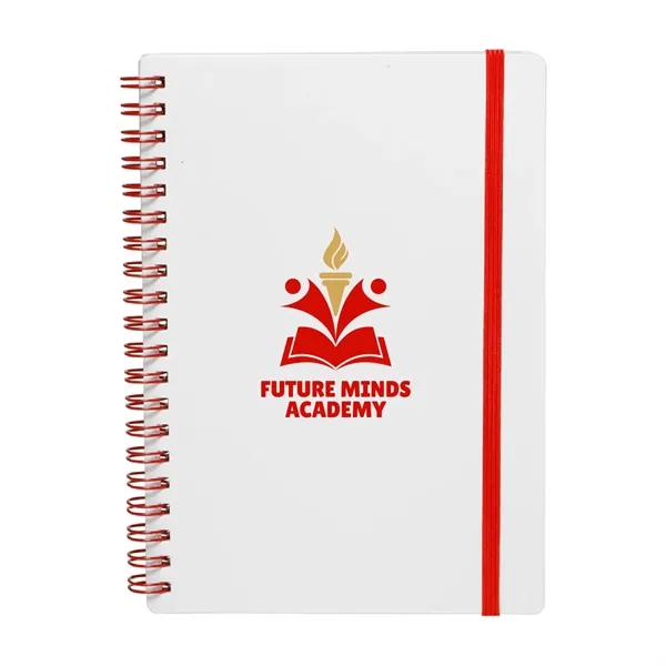 White Spiral Notebook w/ Elastic Band (2 Color) - White Spiral Notebook w/ Elastic Band (2 Color) - Image 7 of 7