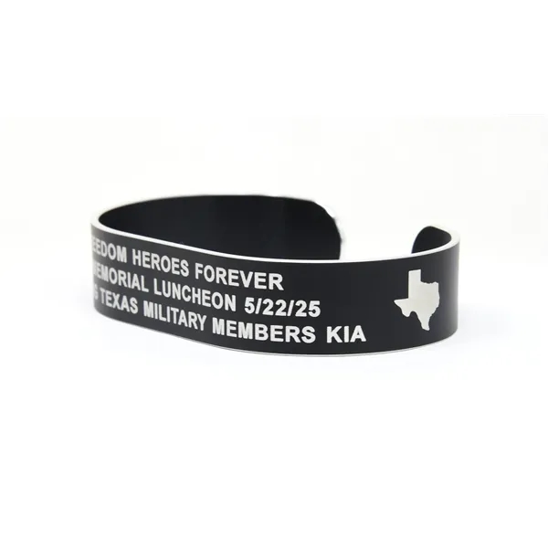 Colored Aluminum Laser Engraved Cuff Bracelet - Colored Aluminum Laser Engraved Cuff Bracelet - Image 1 of 7