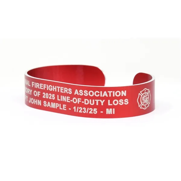 Colored Aluminum Laser Engraved Cuff Bracelet - Colored Aluminum Laser Engraved Cuff Bracelet - Image 4 of 7