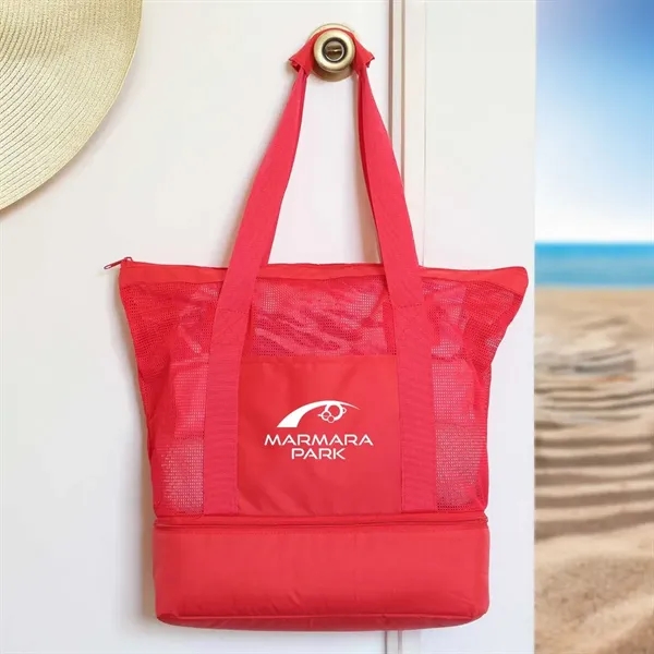 RPET Mesh Beach Cooler Tote - RPET Mesh Beach Cooler Tote - Image 0 of 6