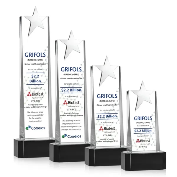 Fanshaw Silver Star VividPrint™ Award On Base - Black