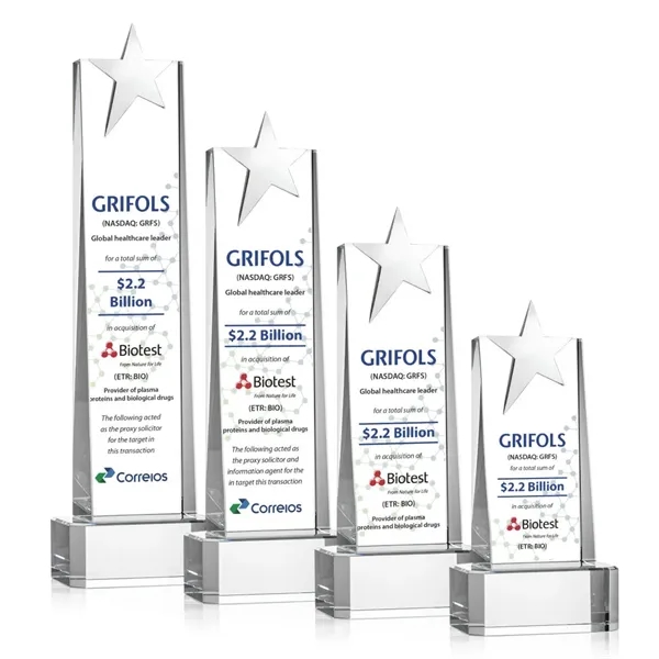 Fanshaw Silver Star VividPrint™ Award on Base - Clear