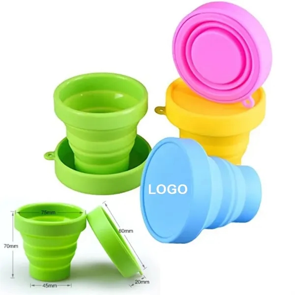 Collapsible Silicone Cup with Lid - Collapsible Silicone Cup with Lid - Image 0 of 2