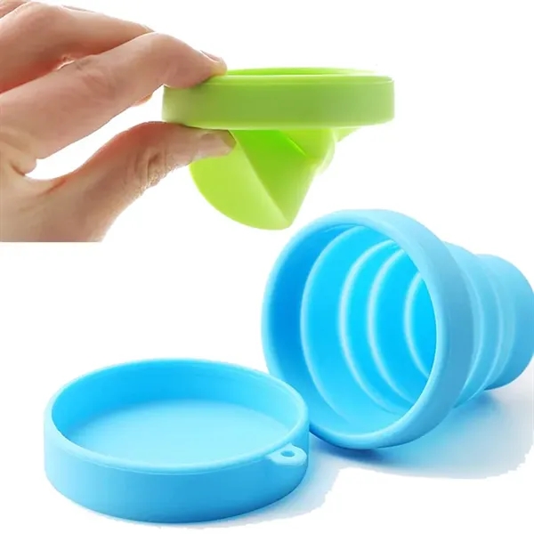 Collapsible Silicone Cup with Lid - Collapsible Silicone Cup with Lid - Image 2 of 2