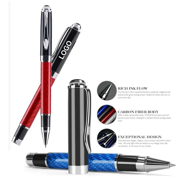 Carbon Fiber Barrel Ballpoint Pen - Carbon Fiber Barrel Ballpoint Pen - Image 1 of 2