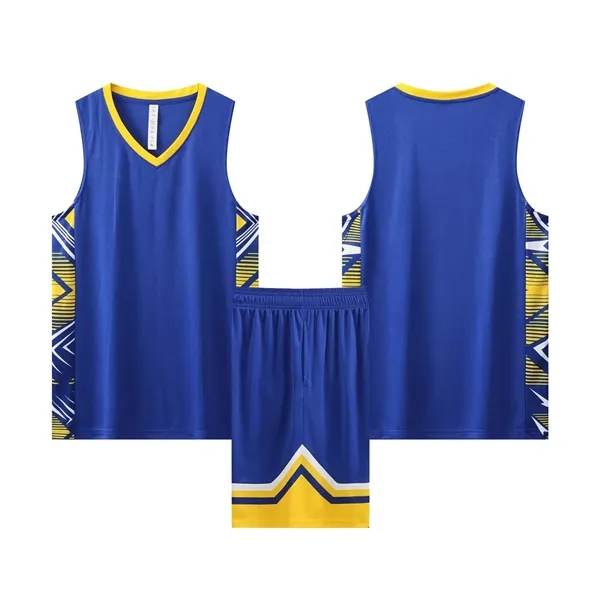 Boys Basketball Uniform V-Collar Jersey and Short - Boys Basketball Uniform V-Collar Jersey and Short - Image 1 of 4