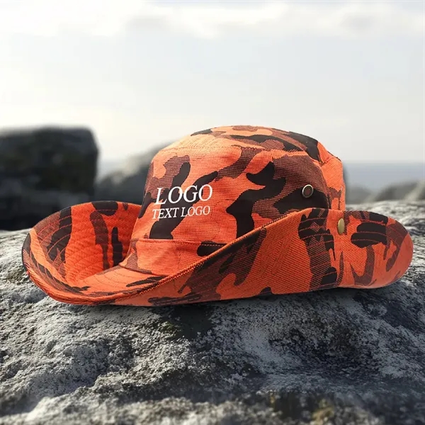 Tactical Camouflage Large Brim Custom Bucket Hats - Tactical Camouflage Large Brim Custom Bucket Hats - Image 0 of 12