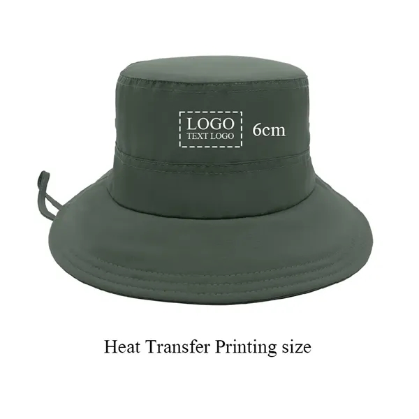 Foldable Breathable Custom Logo Bucket Hat - Foldable Breathable Custom Logo Bucket Hat - Image 3 of 10