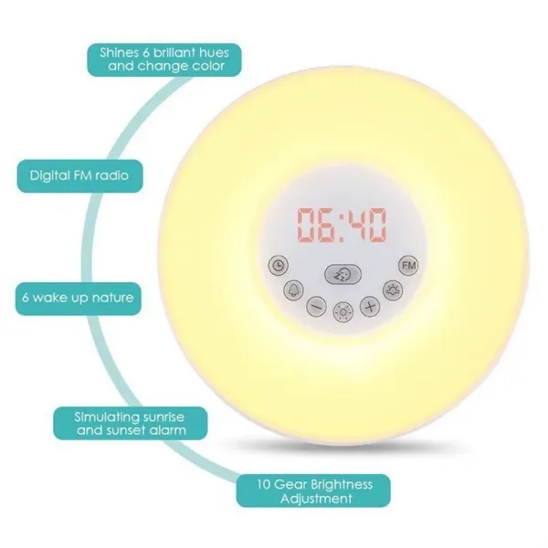 Wake Up Light Alarm Clock with Sunrise Simulation - Wake Up Light Alarm Clock with Sunrise Simulation - Image 2 of 7
