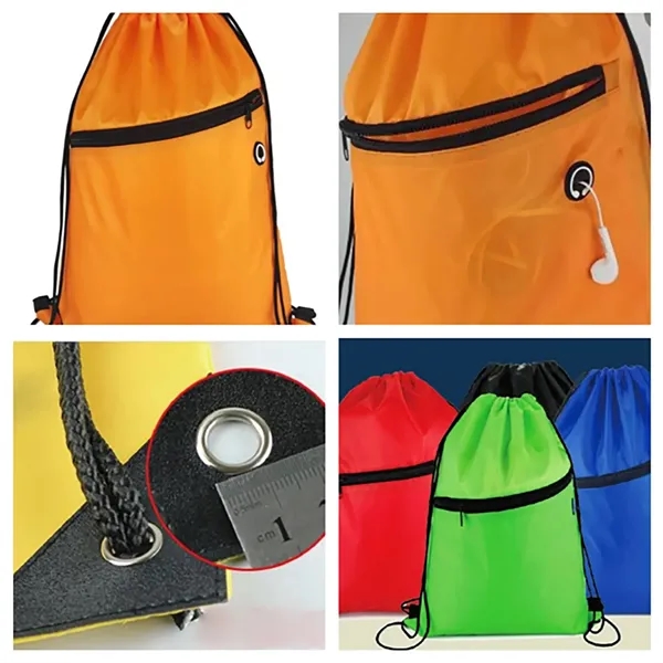 Zippered Drawstring Backpack - Zippered Drawstring Backpack - Image 1 of 2