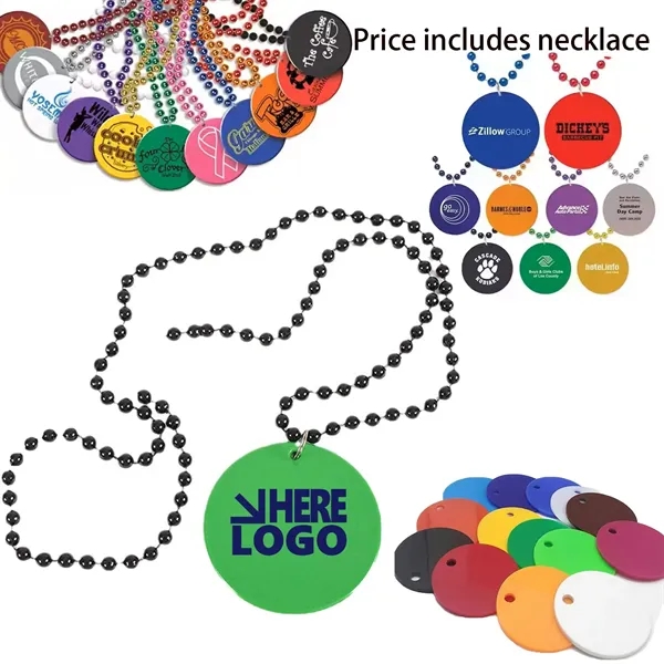 Custom Mardi Gras Bead Necklaces with logo Medallion - Custom Mardi Gras Bead Necklaces with logo Medallion - Image 0 of 14