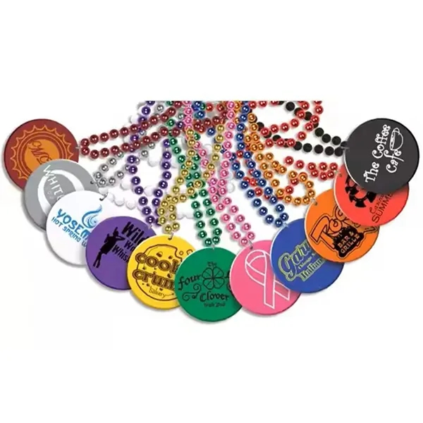 Custom Mardi Gras Bead Necklaces with logo Medallion - Custom Mardi Gras Bead Necklaces with logo Medallion - Image 7 of 14