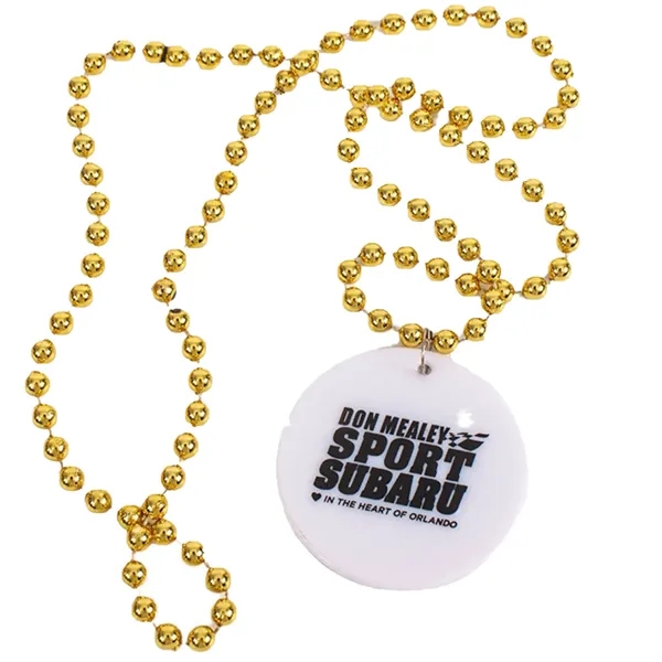 Custom Mardi Gras Bead Necklaces with logo Medallion - Custom Mardi Gras Bead Necklaces with logo Medallion - Image 8 of 14