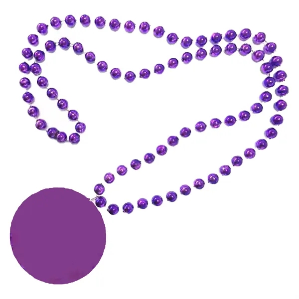 Custom Mardi Gras Bead Necklaces with logo Medallion - Custom Mardi Gras Bead Necklaces with logo Medallion - Image 11 of 14
