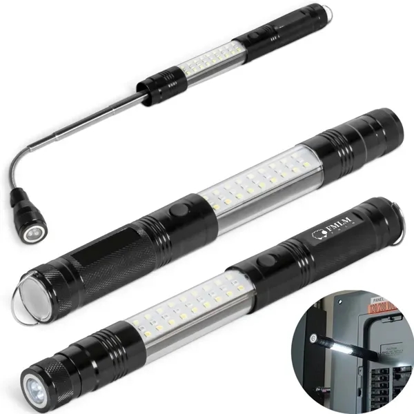 Telescopic Magnetic COB LED Flashlight w/Sidelight - Telescopic Magnetic COB LED Flashlight w/Sidelight - Image 0 of 1