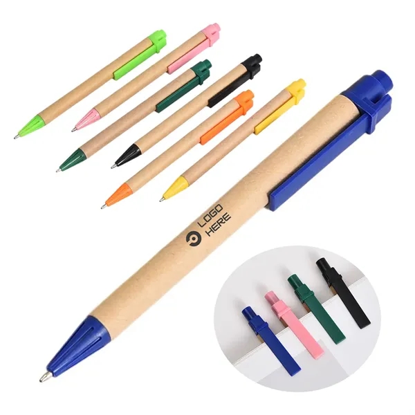 Eco Protection Kraft Paper Retractable Ballpoint Pen - Eco Protection Kraft Paper Retractable Ballpoint Pen - Image 0 of 2