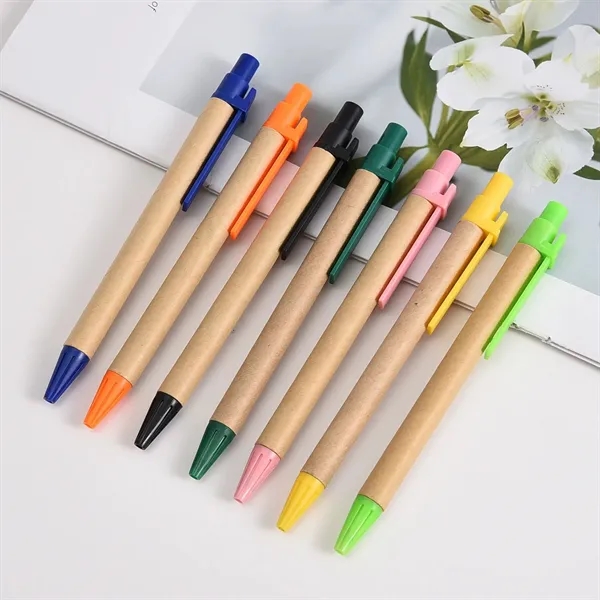 Eco Protection Kraft Paper Retractable Ballpoint Pen - Eco Protection Kraft Paper Retractable Ballpoint Pen - Image 1 of 2