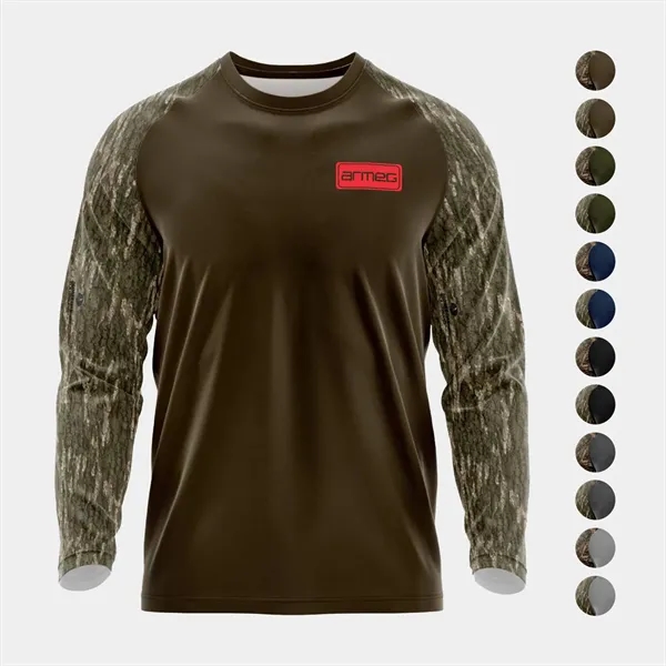 Mossy Oak® Mens Polyester Interlock Raglan Long Sleeve Shirt - Mossy Oak® Mens Polyester Interlock Raglan Long Sleeve Shirt - Image 0 of 12