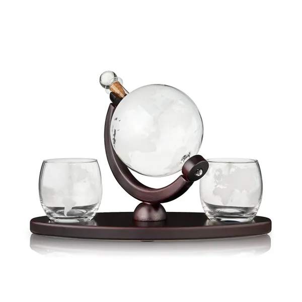 Globe Decanter & Whiskey Tumblers Set - Globe Decanter & Whiskey Tumblers Set - Image 2 of 3