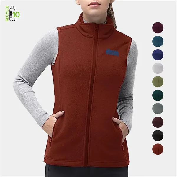 Women's Recycled Full Zip Fleece Vest W/ Wrinkle Resistance - Women's Recycled Full Zip Fleece Vest W/ Wrinkle Resistance - Image 0 of 11
