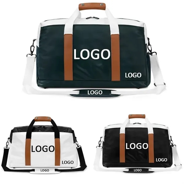 19" Pu Leather Sports Gym Duffle With Shoe Compartment - 19" Pu Leather Sports Gym Duffle With Shoe Compartment - Image 0 of 2