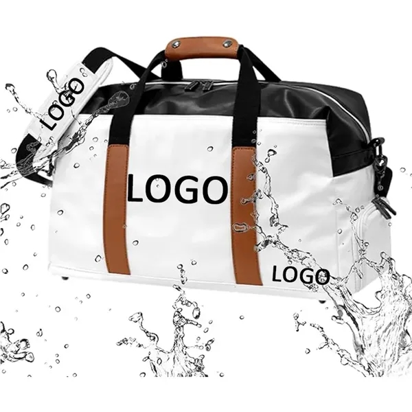 19" Pu Leather Sports Gym Duffle With Shoe Compartment - 19" Pu Leather Sports Gym Duffle With Shoe Compartment - Image 1 of 2