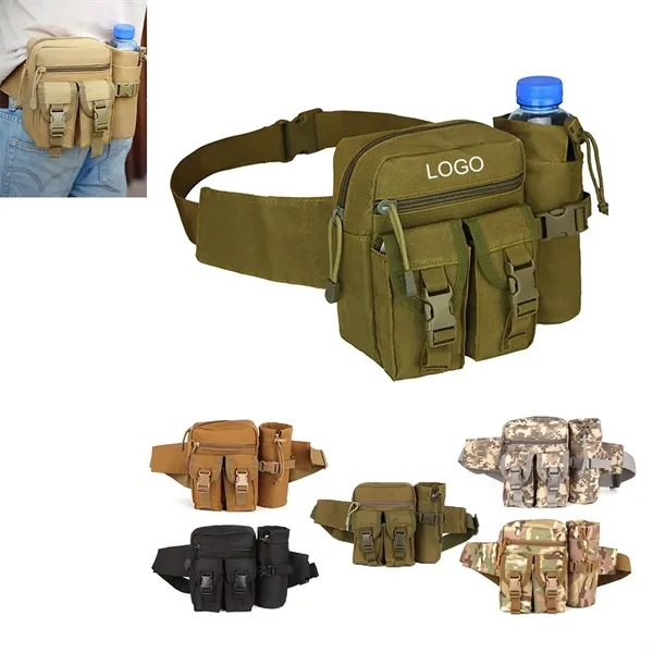 Military Tactical Waist Bag with Water Bottle Holder - Military Tactical Waist Bag with Water Bottle Holder - Image 0 of 3